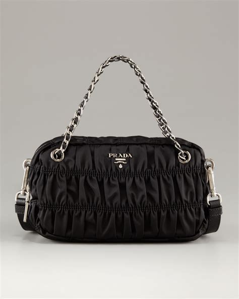 prada nylon ruched bag|pre owned prada nylon bag.